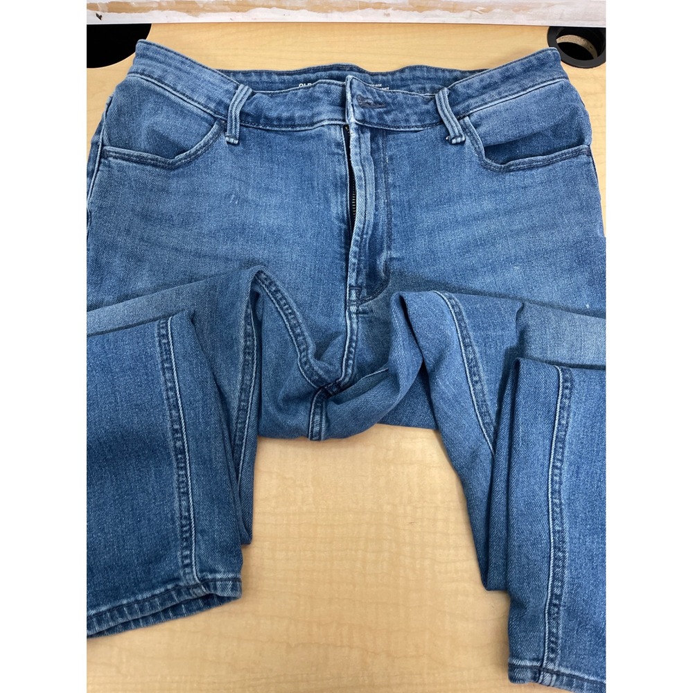 Old Navy Wow Straight High-Rise Jeans Medium Wash Blue Denim Womens 12 Long